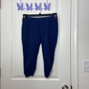 EUC WDNY women’s navy blue capri cotton stretch cinched hem leggings medium‎